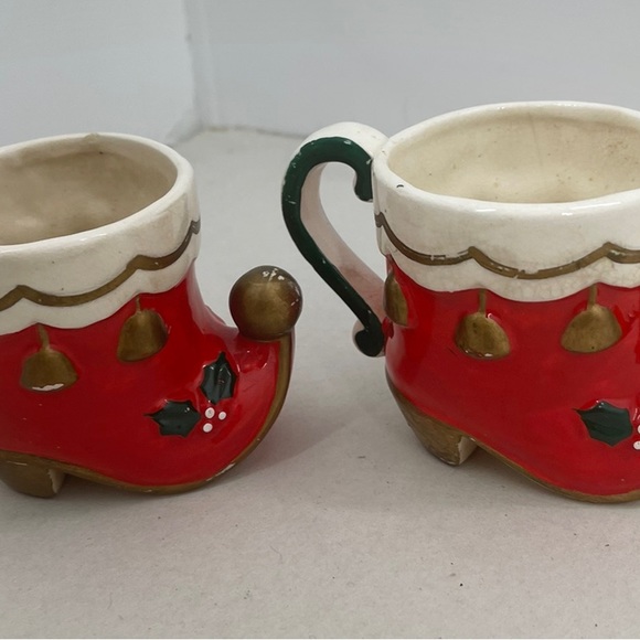 Vintage Napco Christmas Santa boot mugs - Picture 2 of 6